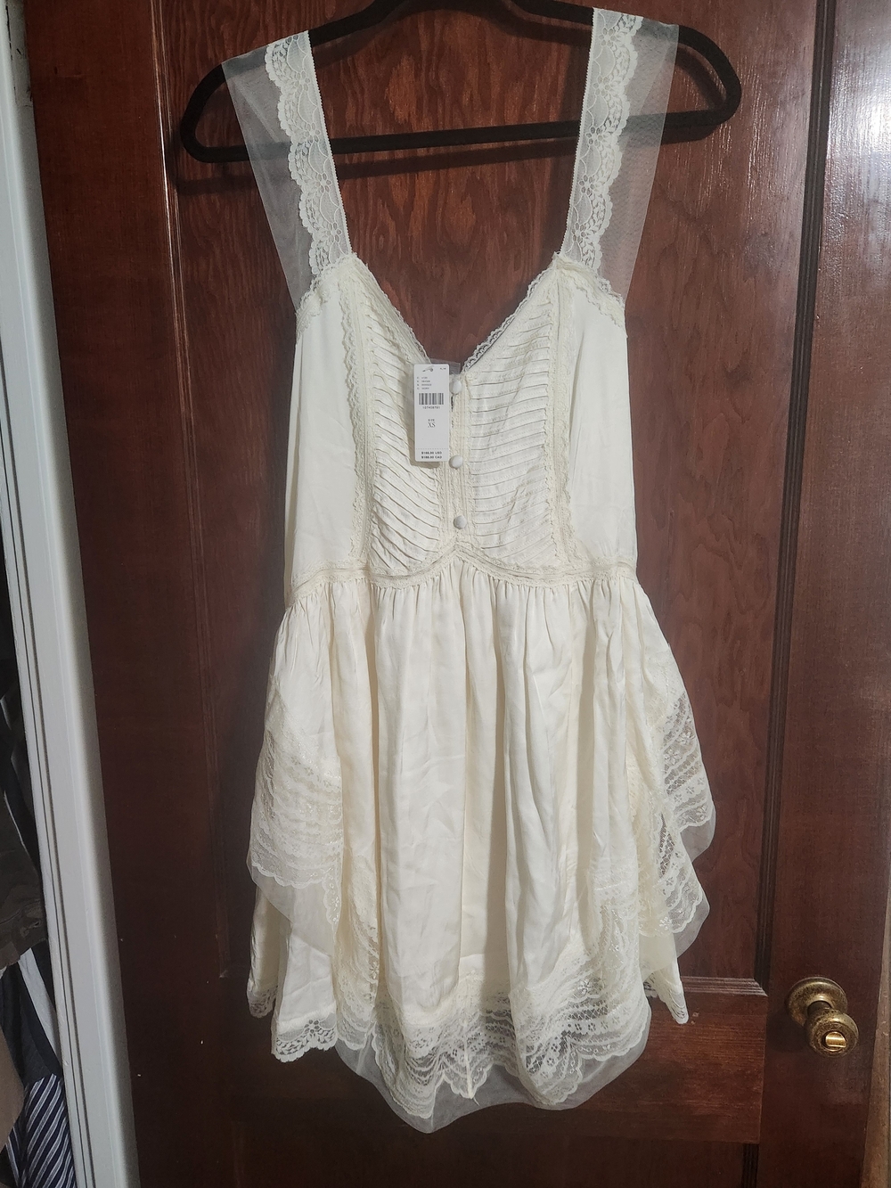 NWT Anthropologie Lacey Satin Slip Dress Ivory XS - SOLD OUT